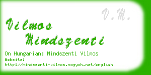 vilmos mindszenti business card